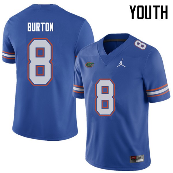 Jordan Brand Youth #8 Trey Burton Florida Gators College Football Jersey Royal